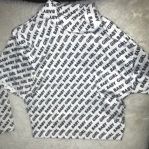 Short Sleeve White and black crop top set